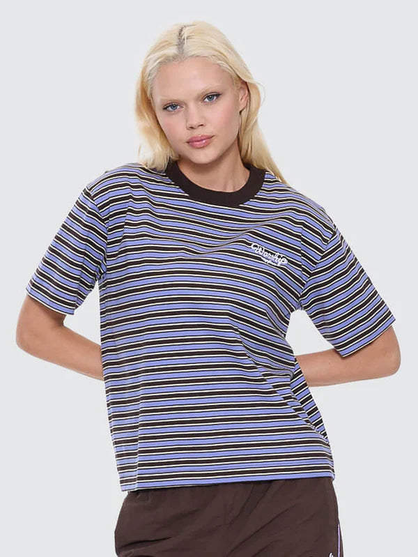 Coed Stripe Regular Fit Tee - Ganache