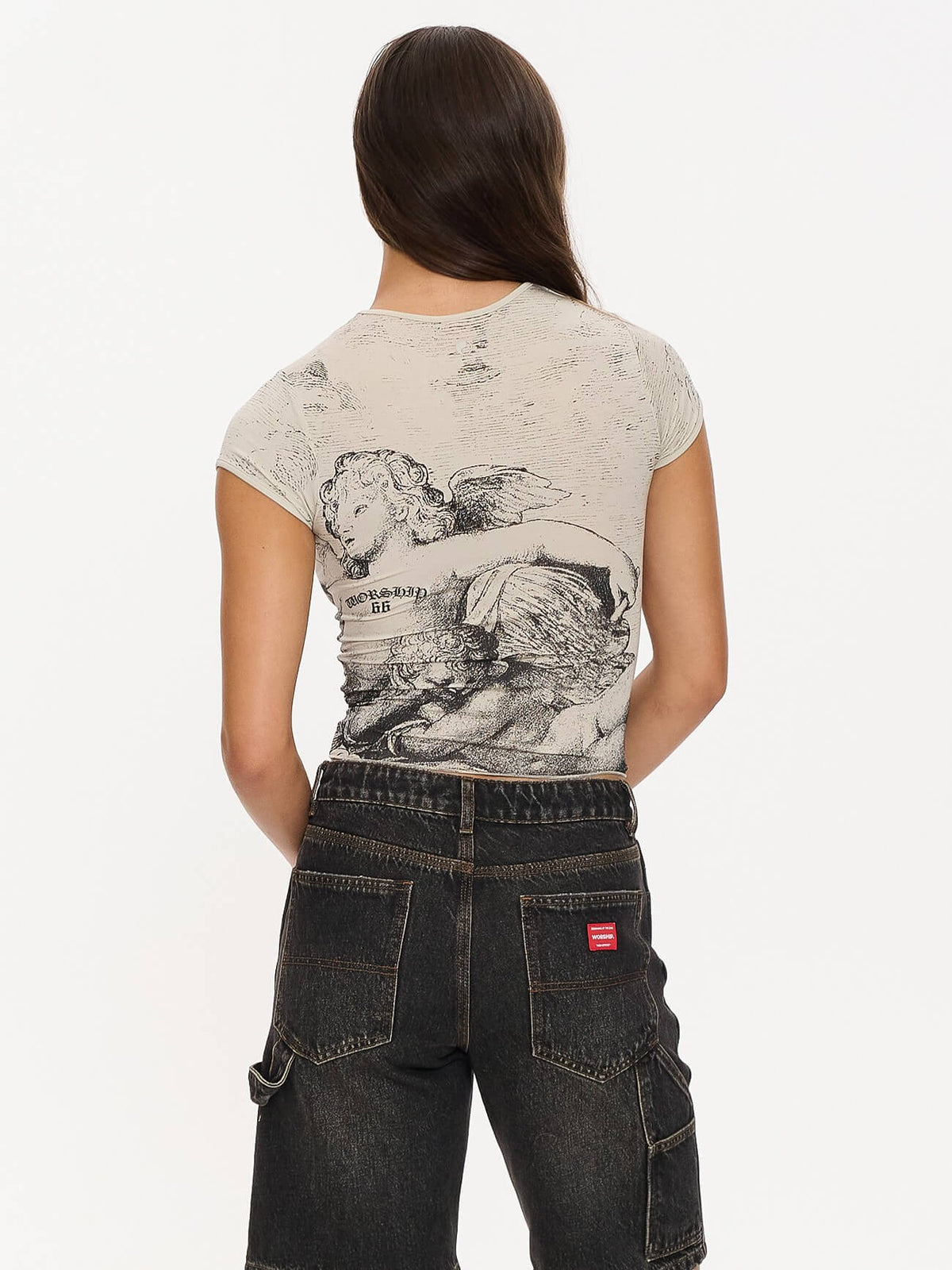 Dreamers Cap Sleeve Tee - Stone