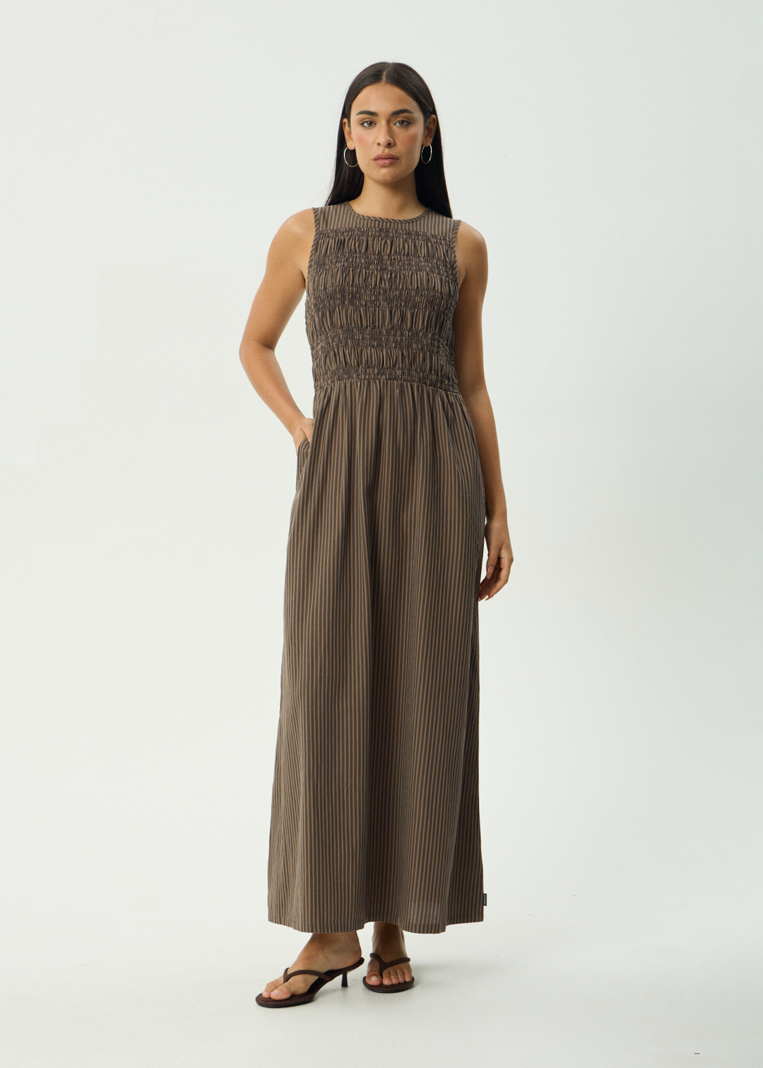 Cyrus Maxi Dress - Coffee Stripe