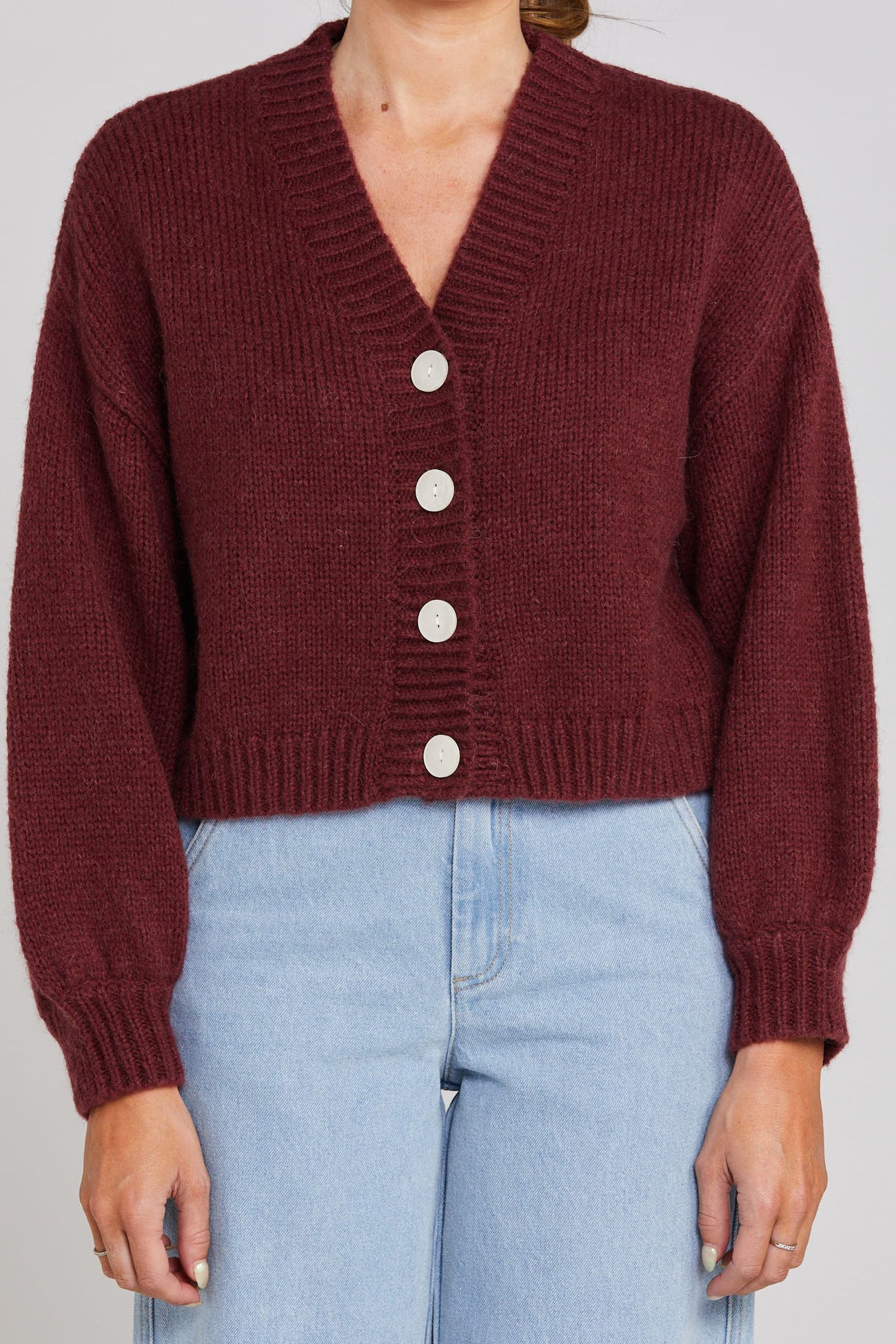 Huddle Cardigan - Winter Rouge