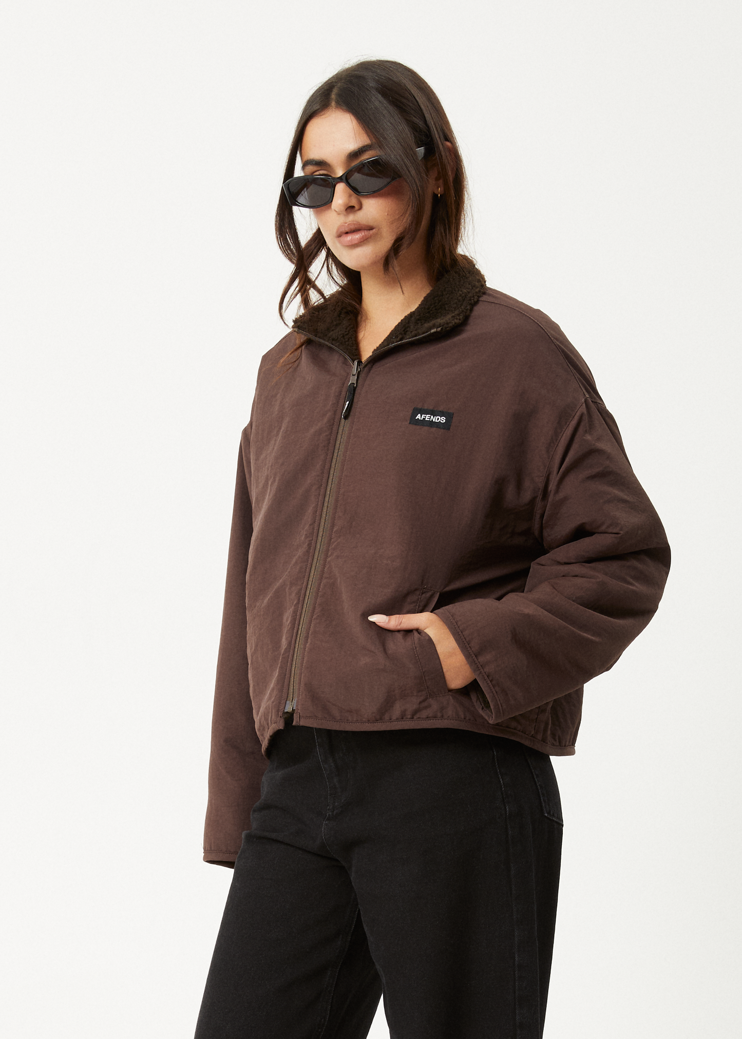 Berlin - Reversible Polar Fleece Jacket - Coffee