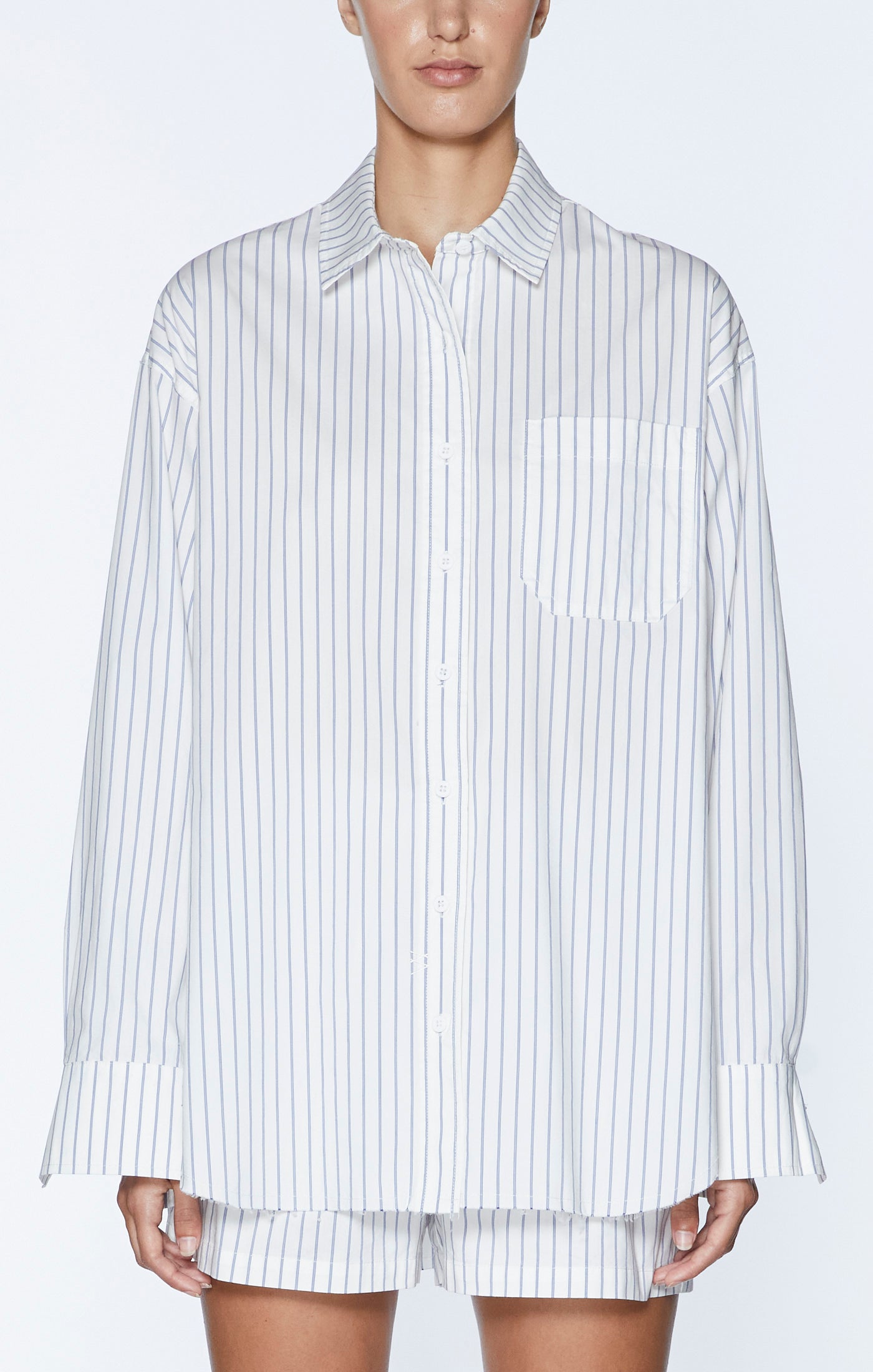 Oversized Shirt - Blue Stripe