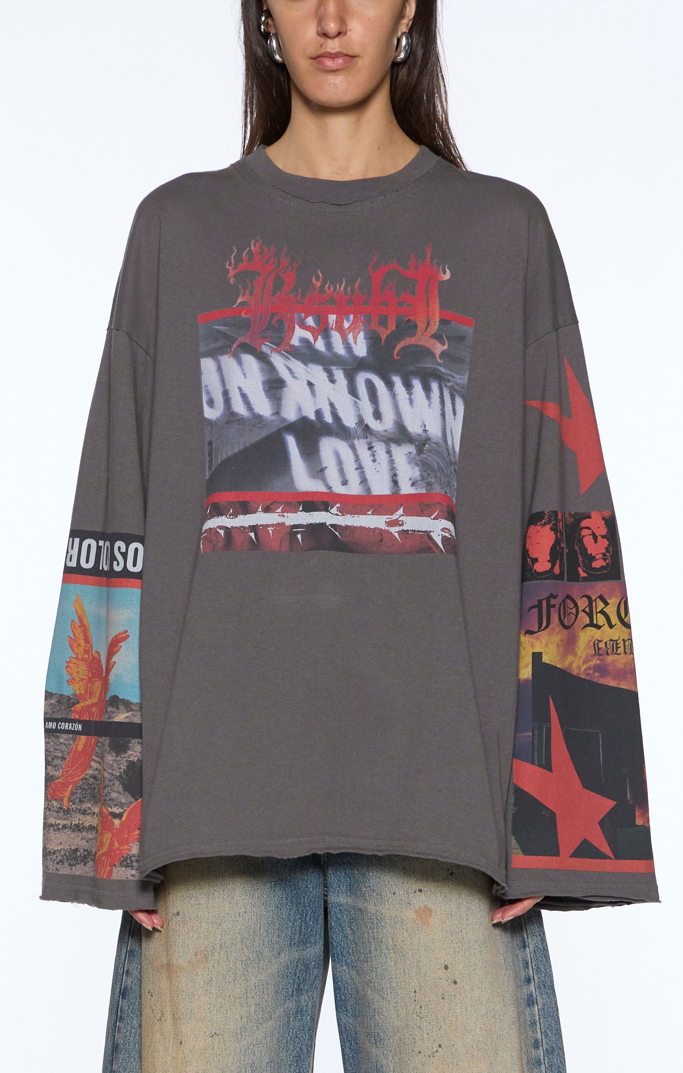 Altar LS Boyfriend Tee - Charcoal
