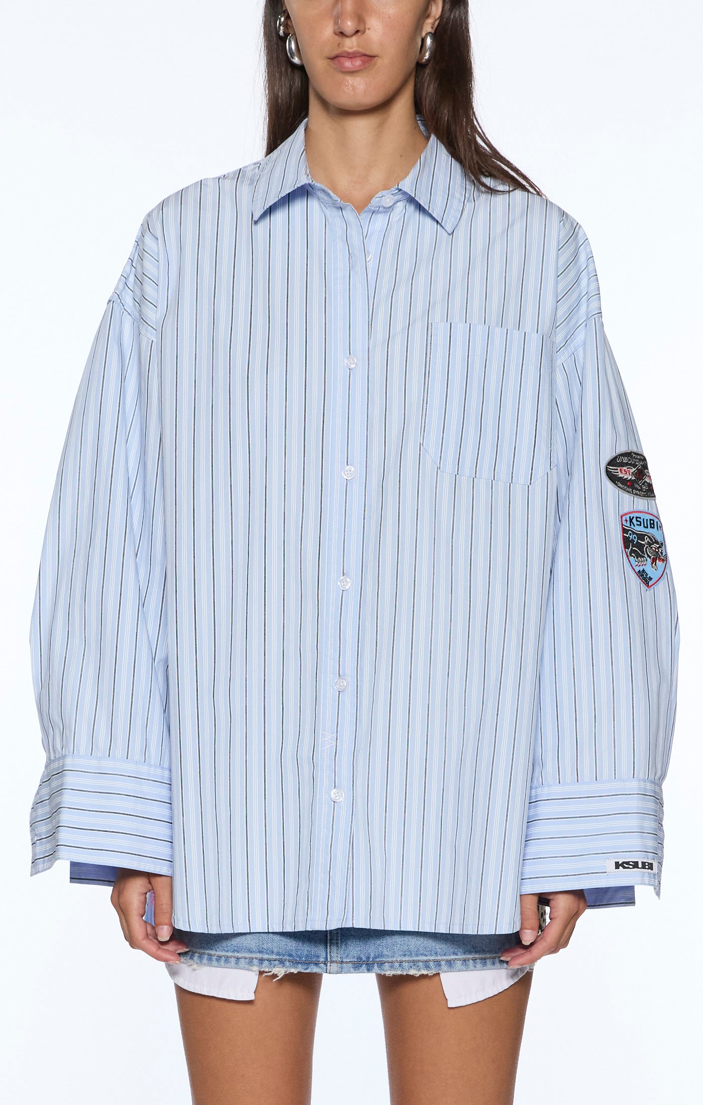 Astra LS Shirt - Blu Stripe Badg