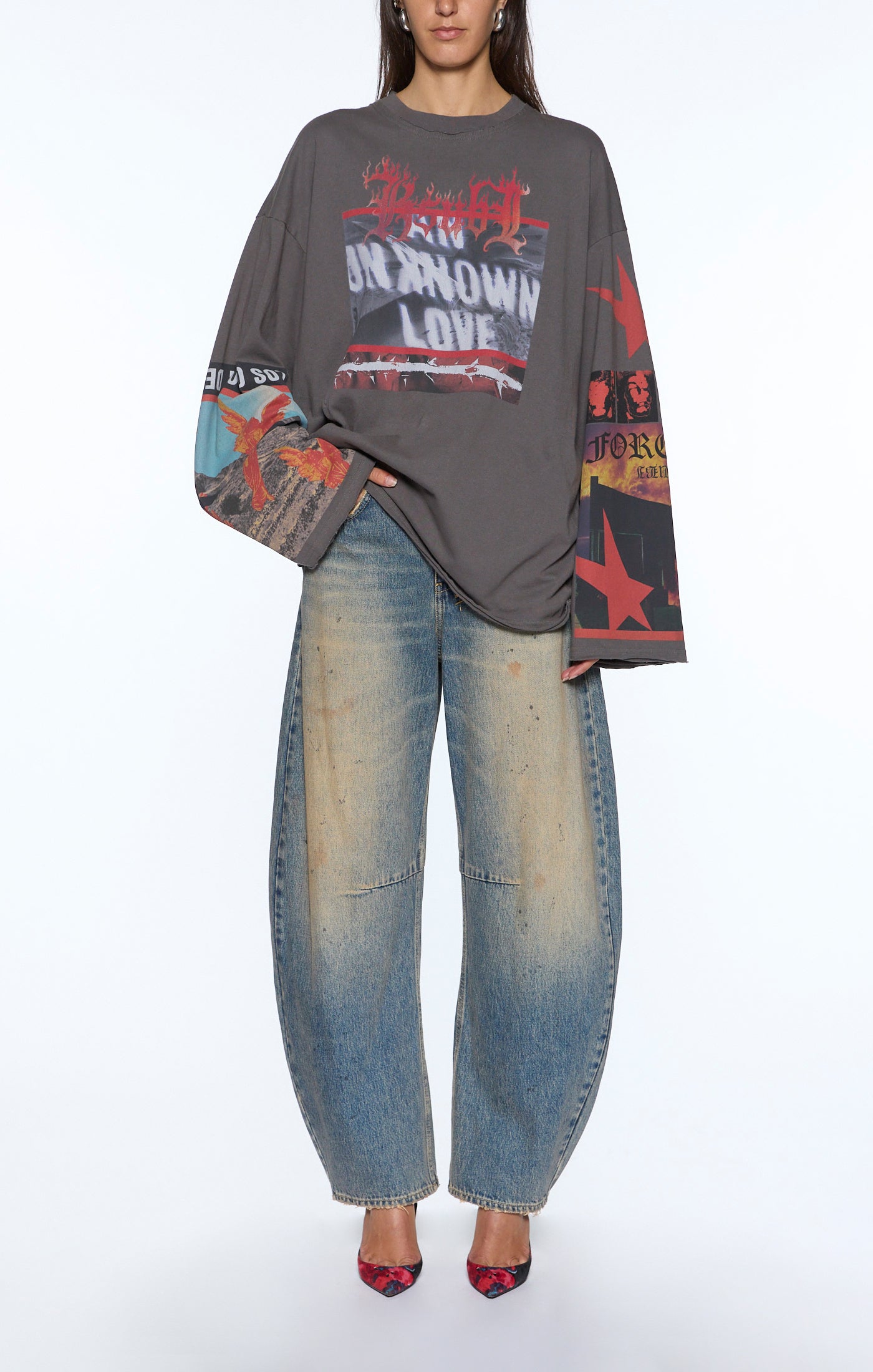 Altar LS Boyfriend Tee - Charcoal