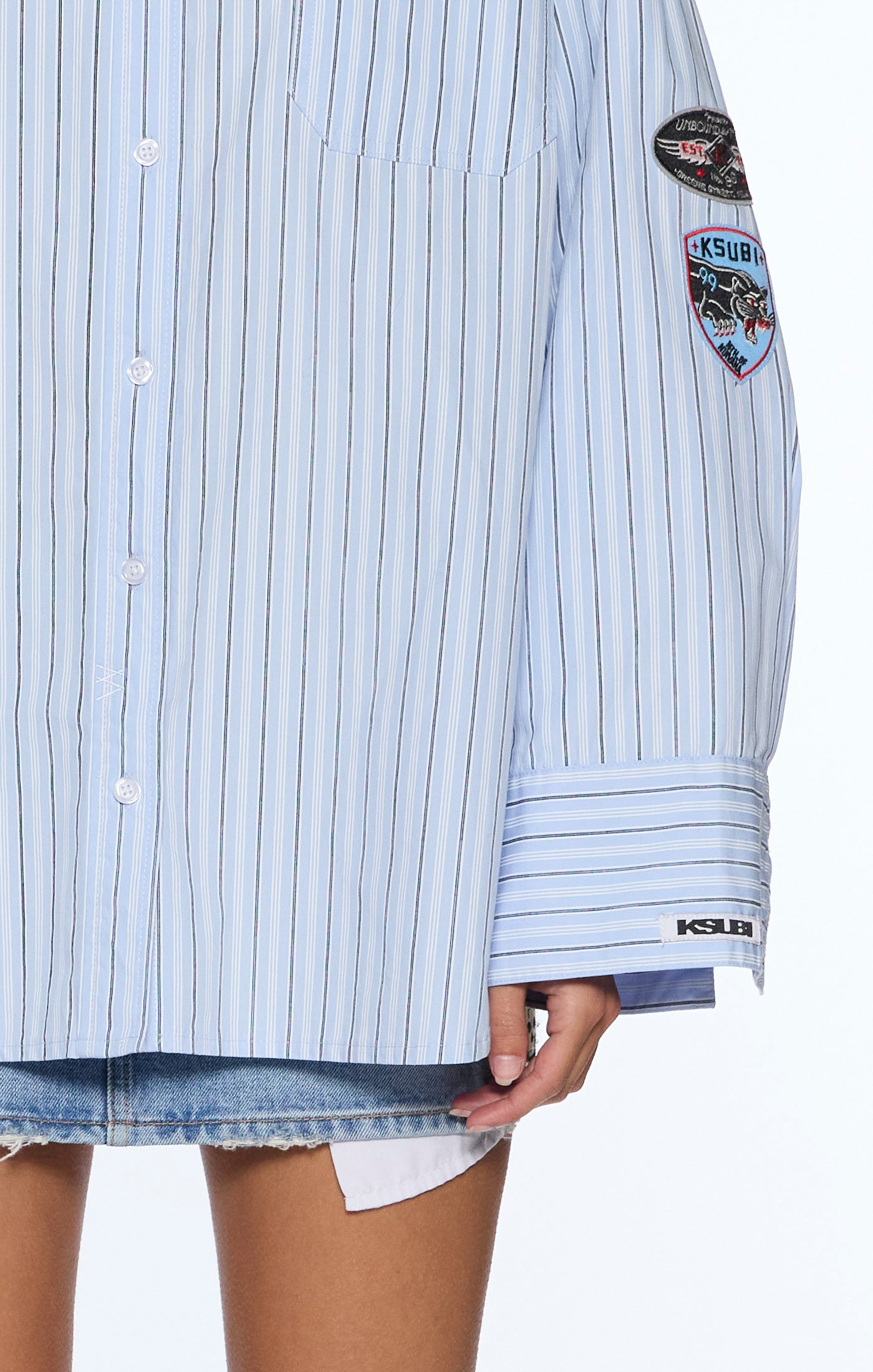 Astra LS Shirt - Blu Stripe Badg