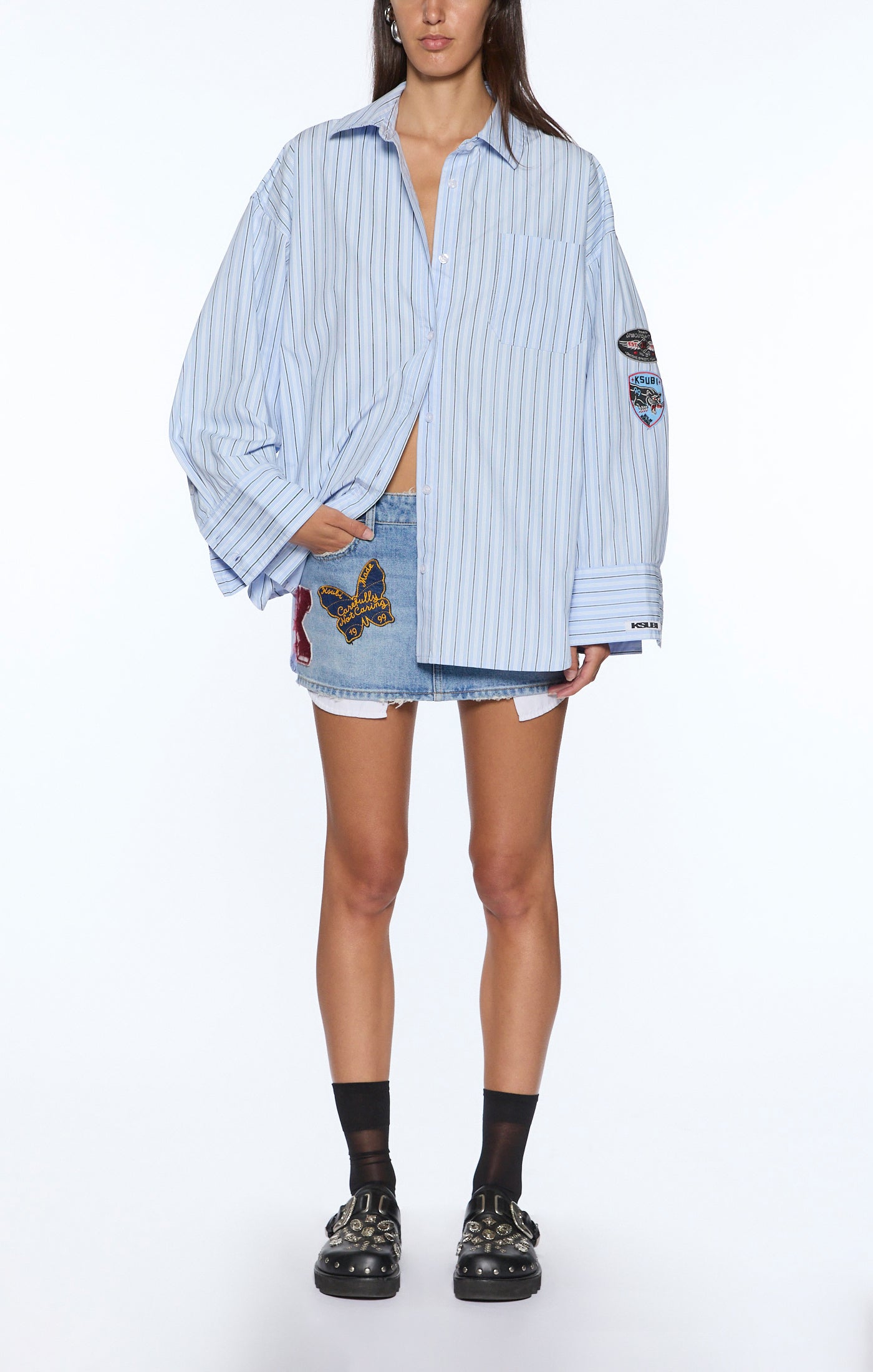 Astra LS Shirt - Blu Stripe Badg