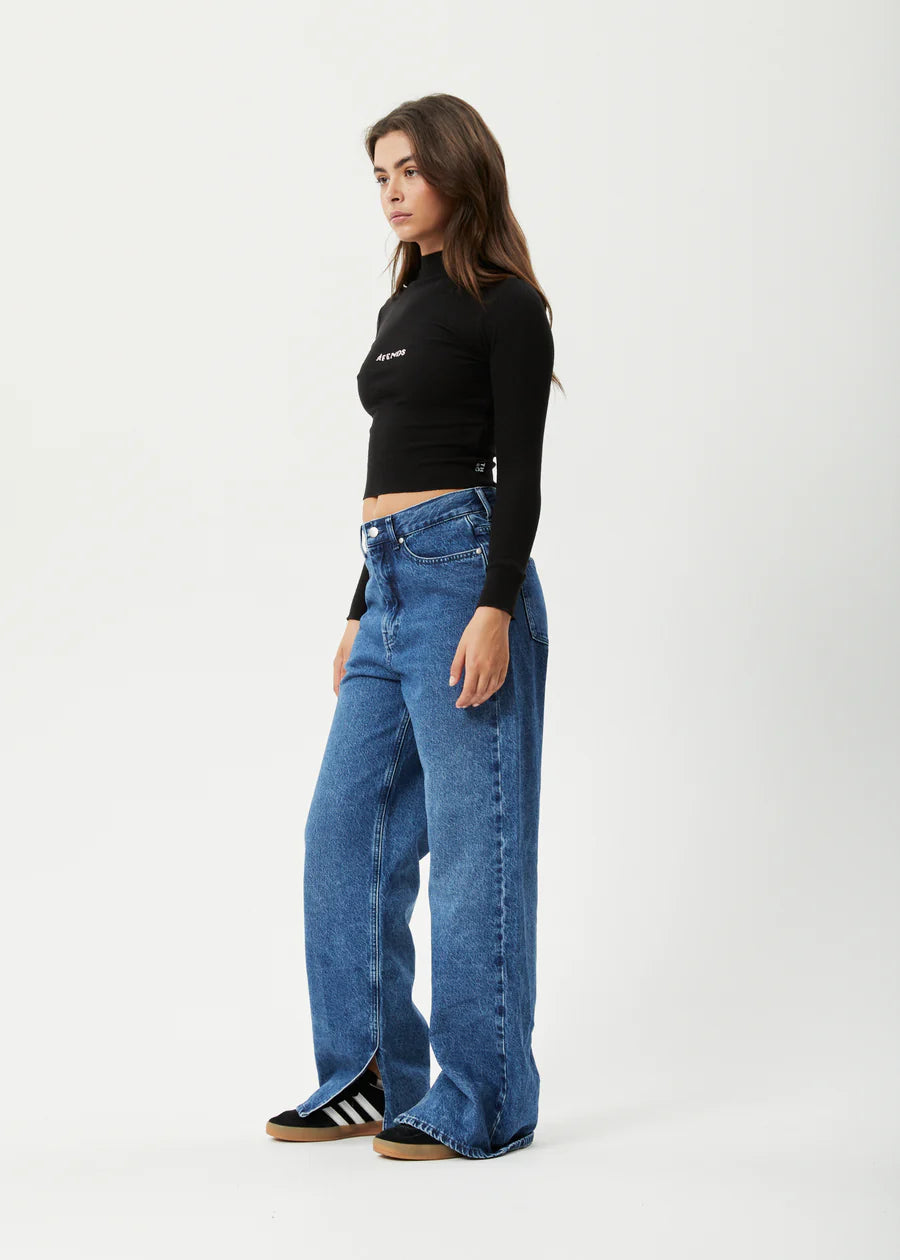 Bella - Hemp Denim Baggy Jeans - Authentic Blue