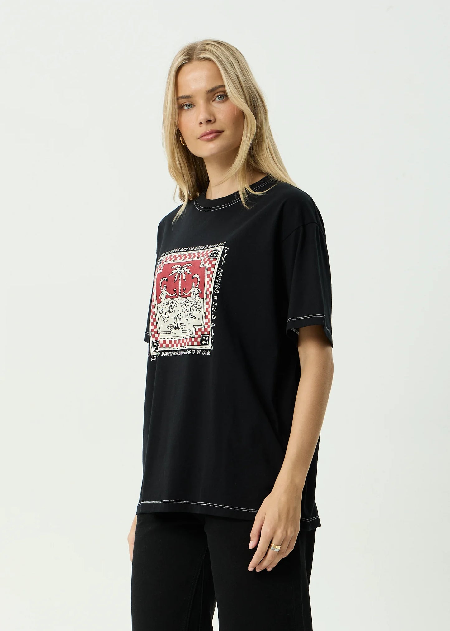 Have A Good Day Oversized Tee - Black