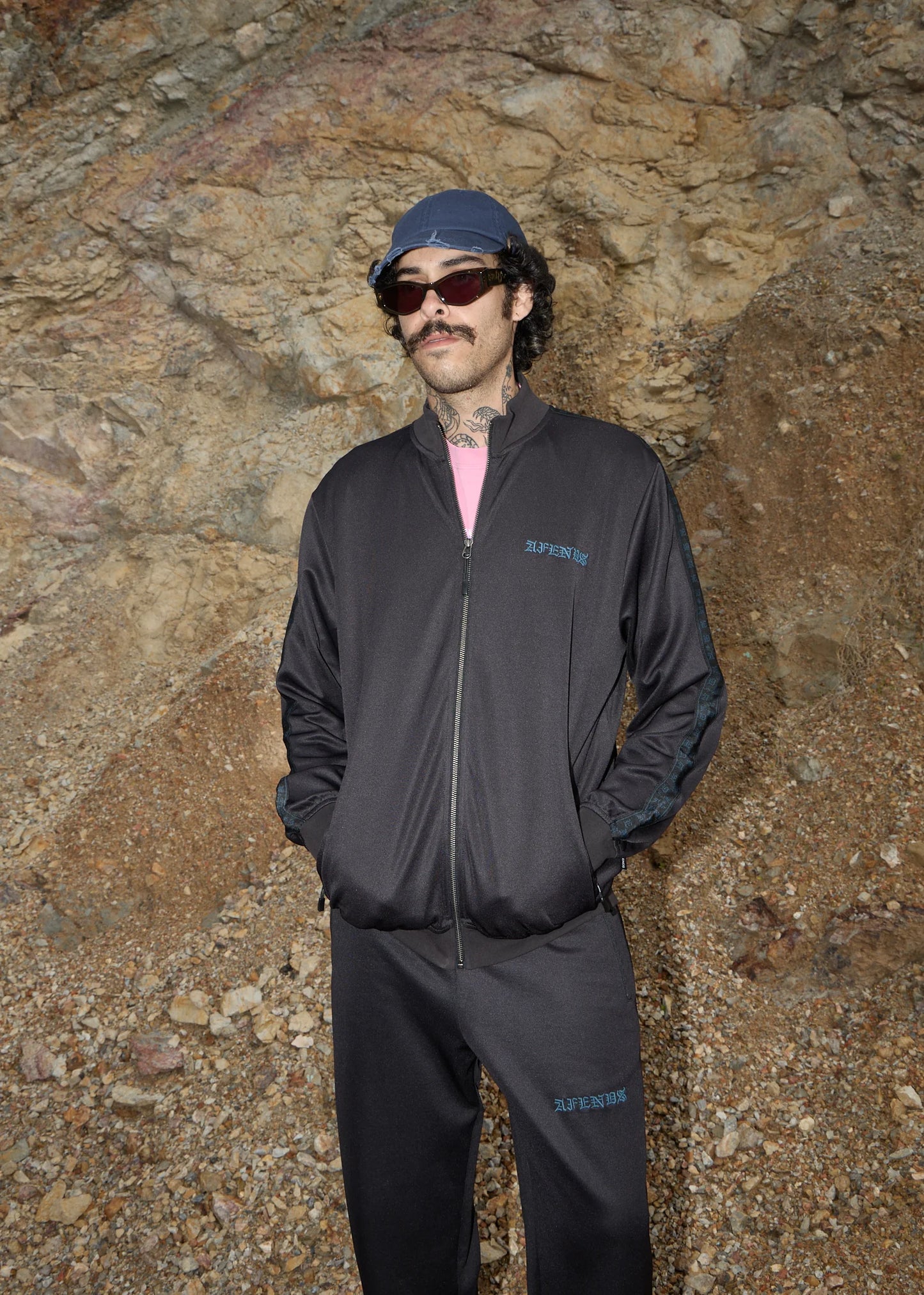 Spinal Track Zip Up Jacket - Black
