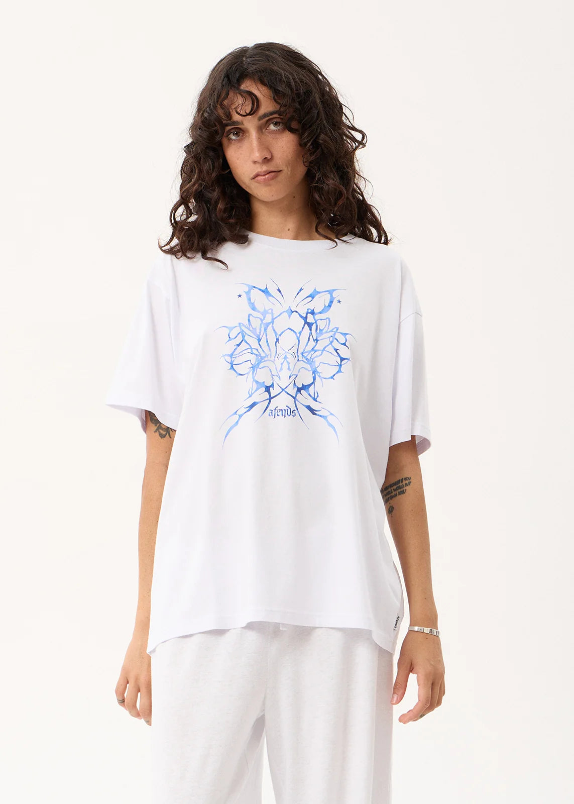 Nocturnal Recycled Oversized Tee - White