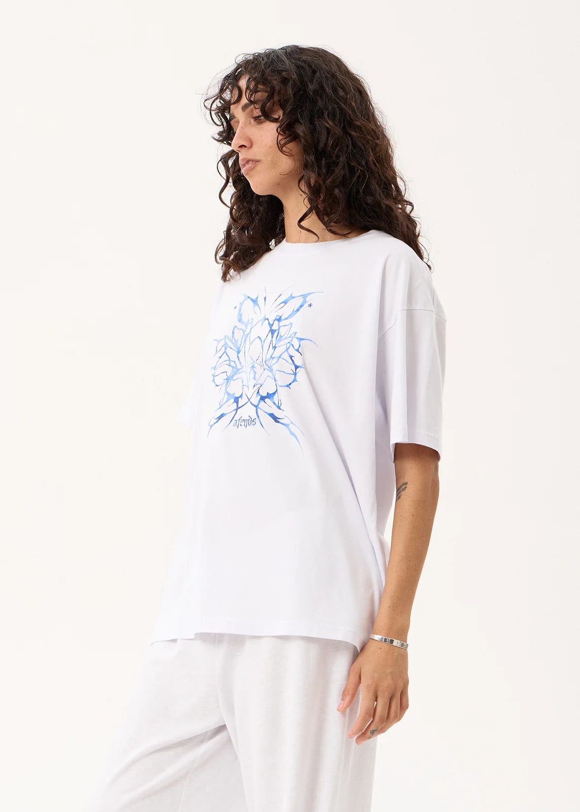 Nocturnal Recycled Oversized Tee - White