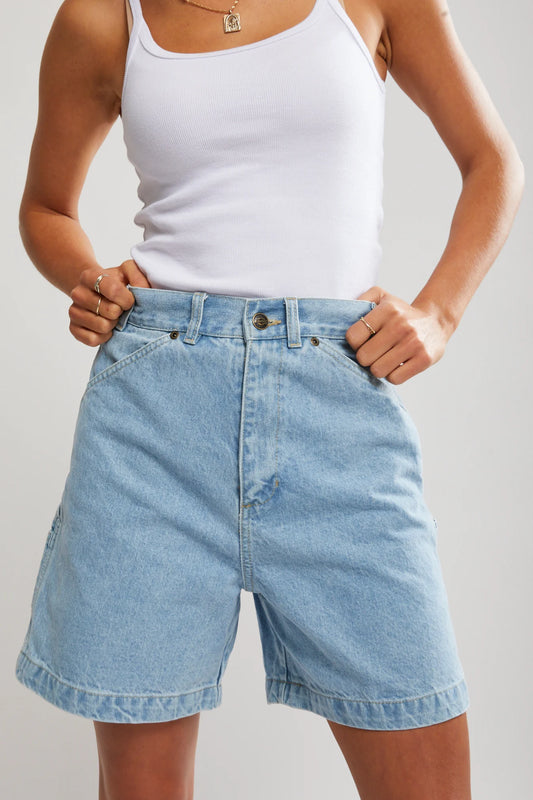 1997 A Line Denim Carpenter Short - Light Wash Blue