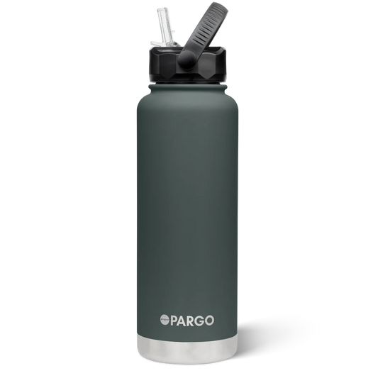 1200mL Insulated Sports Bottle - Straw Lid - BBQ Charocal