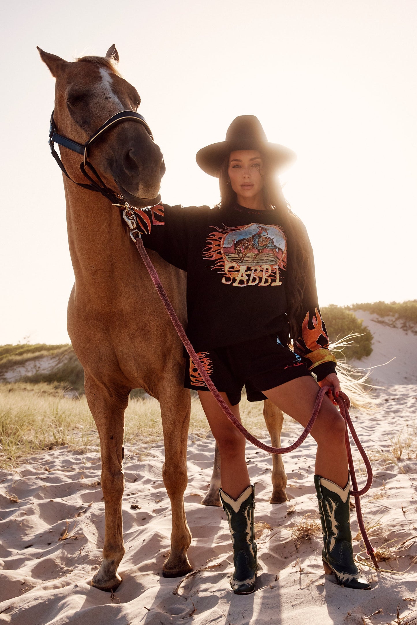 The Flaming Cowboy Diego Jumper - Washed Black