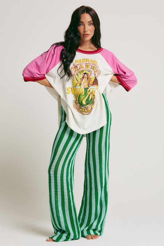 The Mermaid Swim Club Raglan Tee - Pink