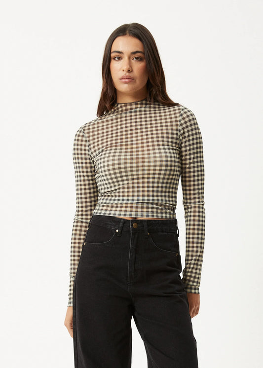 Gambet Sheer Long Sleeve Top - Black/Sand