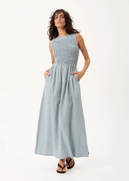 Loren Recycled Maxi Dress - Teal Stripe