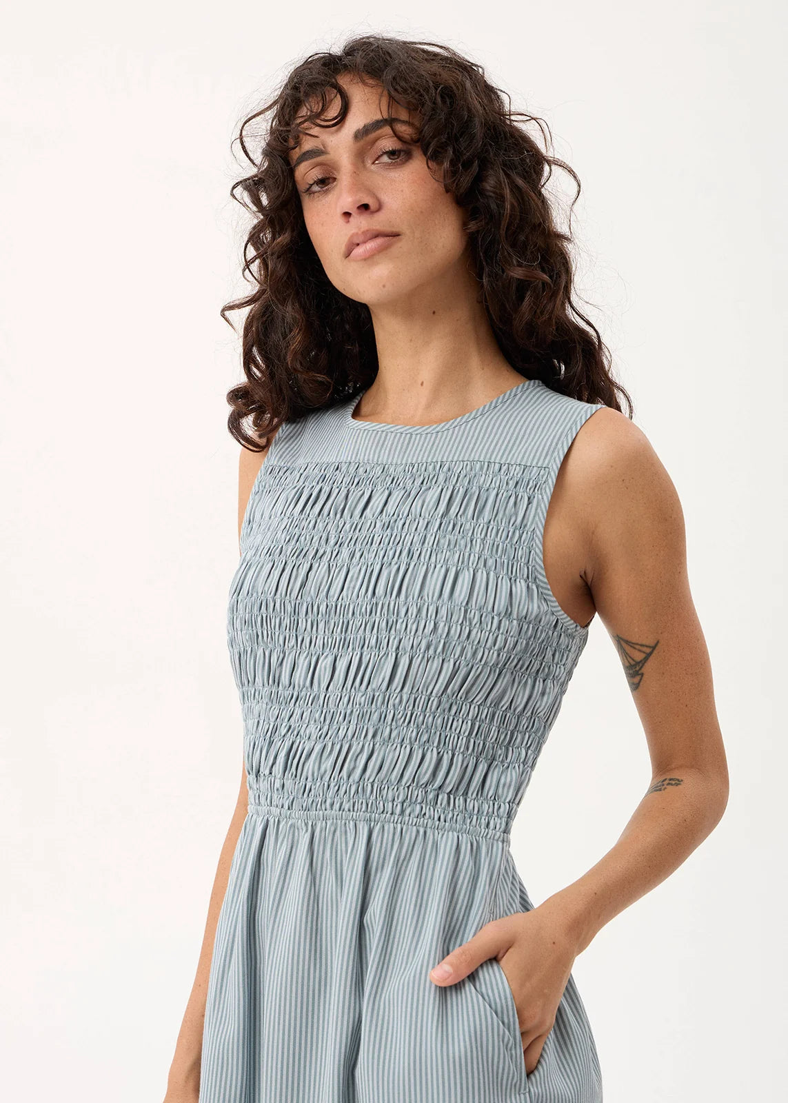 Loren Recycled Maxi Dress - Teal Stripe