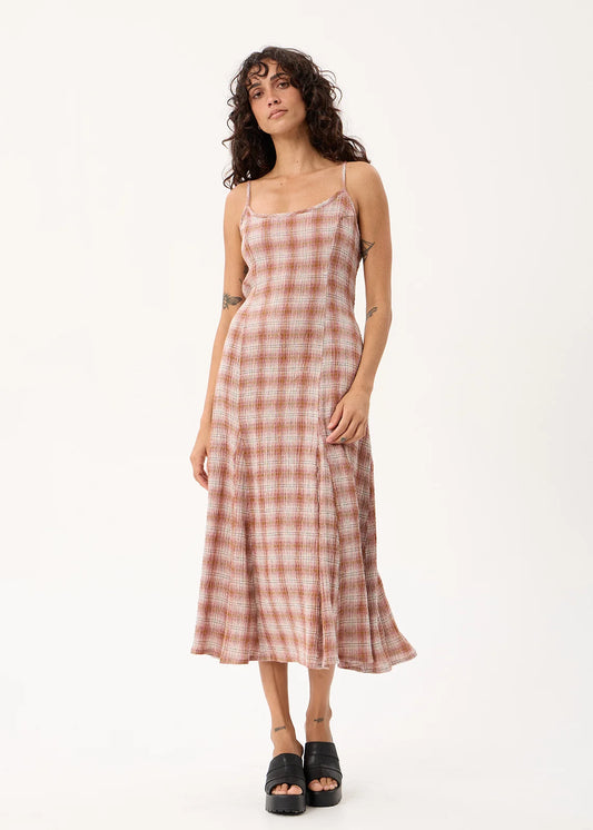 Helena Hemp Maxi Dress - Desert Check