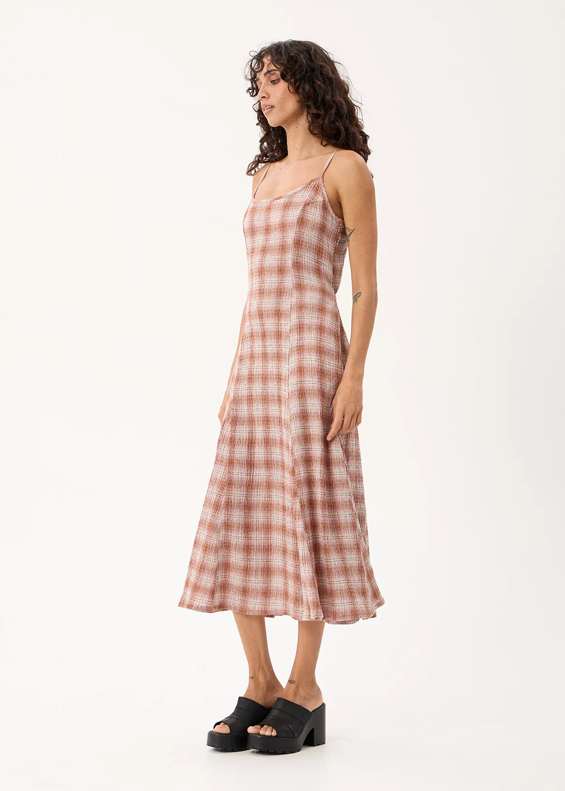 Helena Hemp Maxi Dress - Desert Check