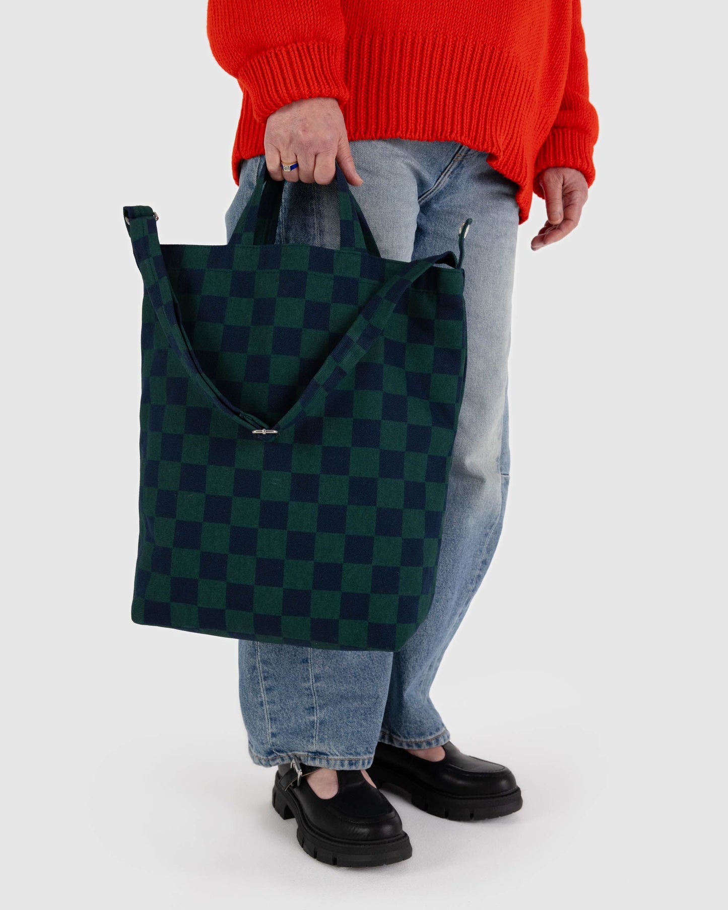 Zip Duck Bag - Navy Green Check