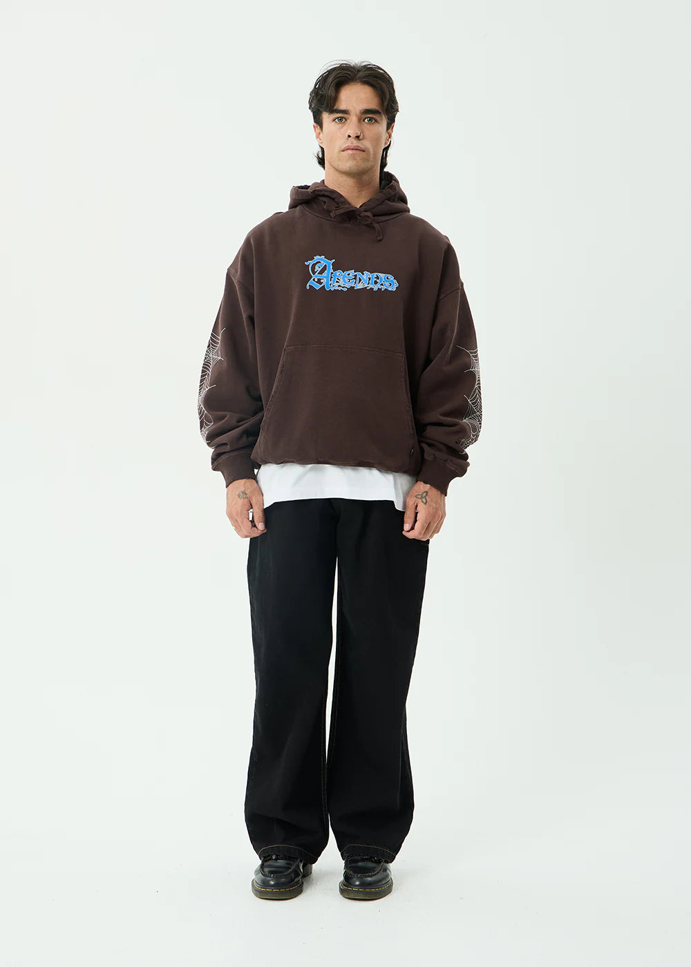 Labyrinth - Boxy Pull On Hood - Washed Coffee