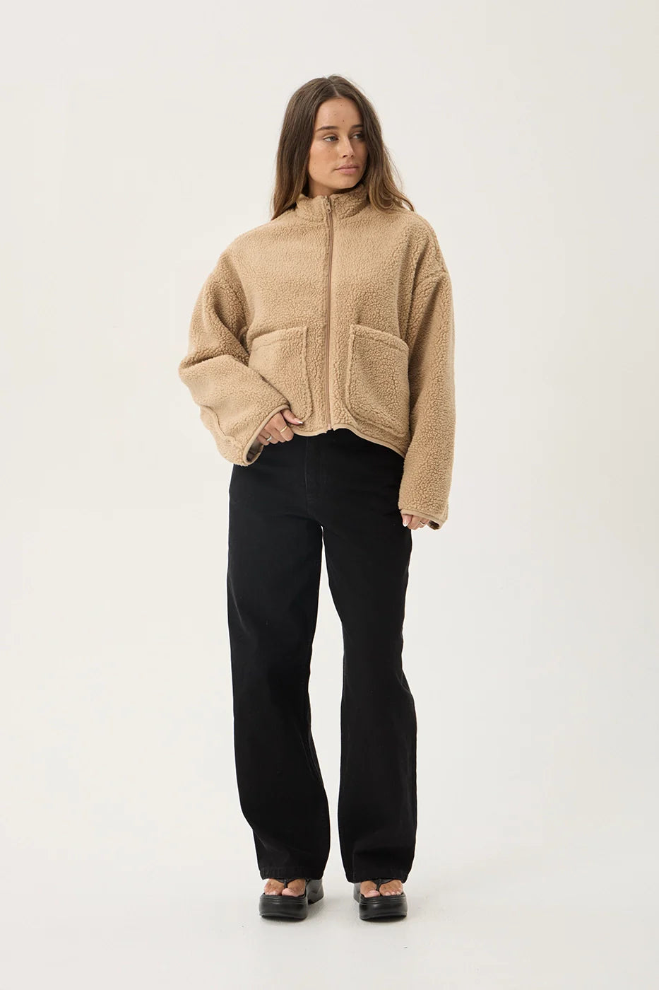 Berlin Reversible Polar Fleece Jacket - Almond Check