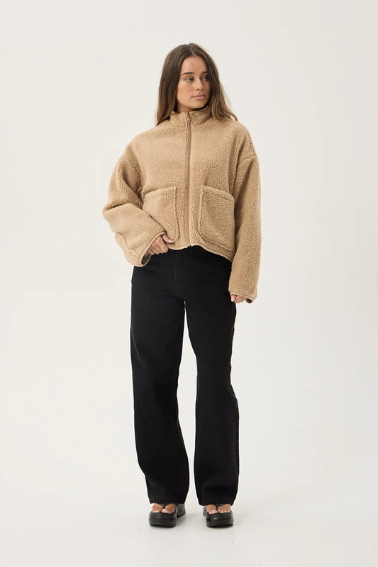 Berlin Reversible Polar Fleece Jacket - Almond Check