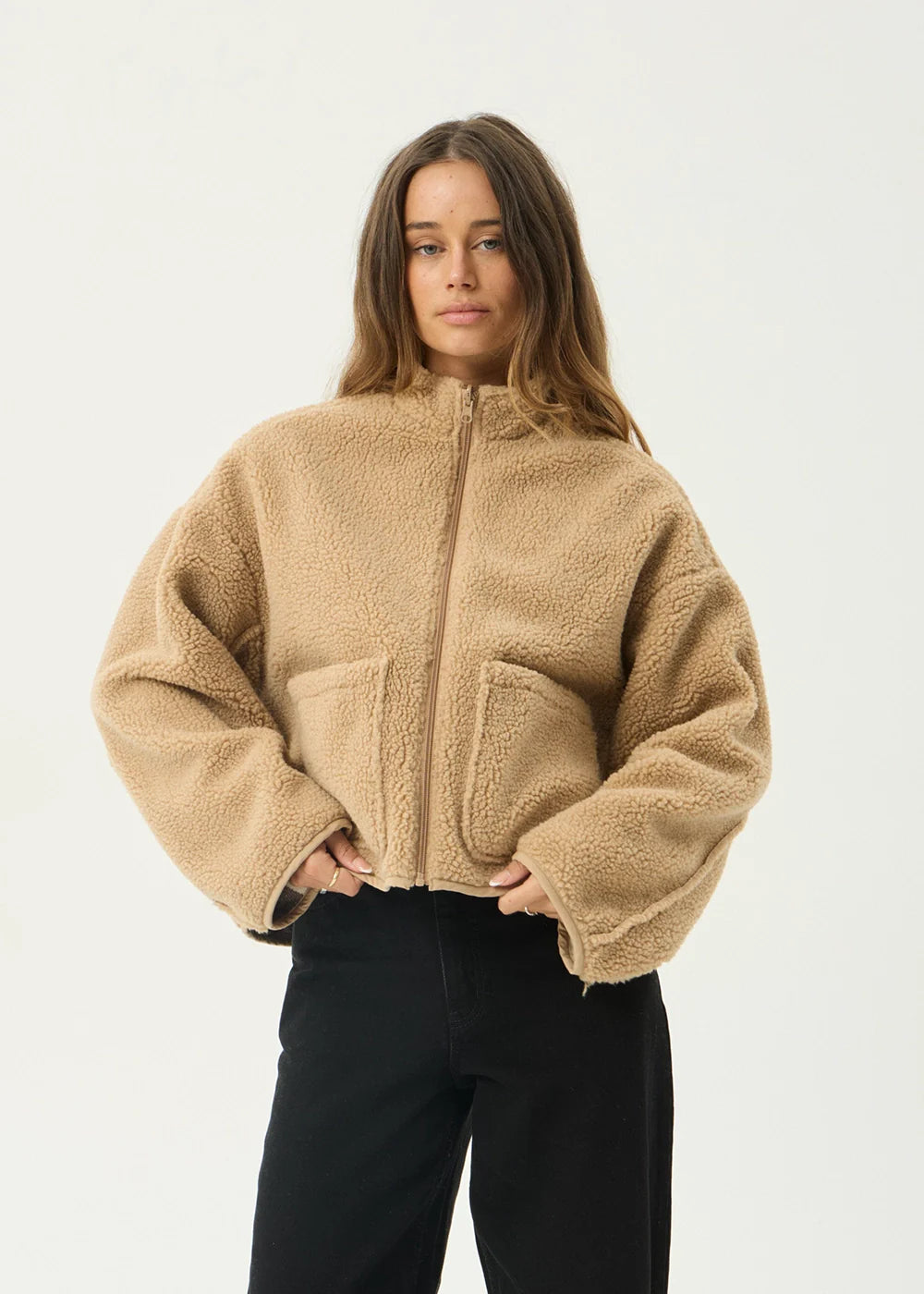 Berlin Reversible Polar Fleece Jacket - Almond Check