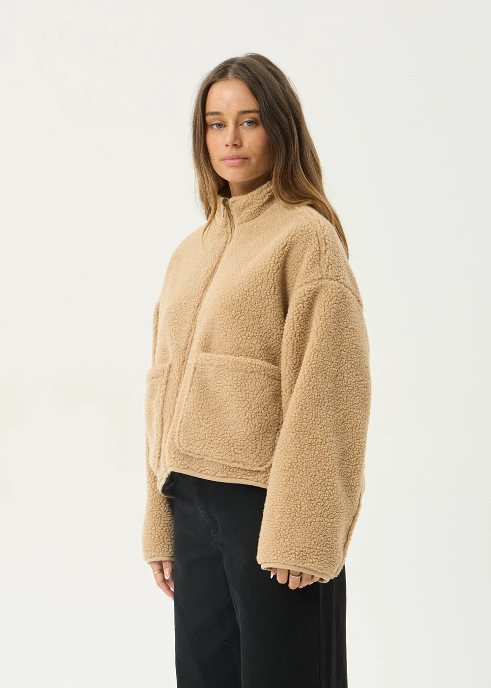 Berlin Reversible Polar Fleece Jacket - Almond Check