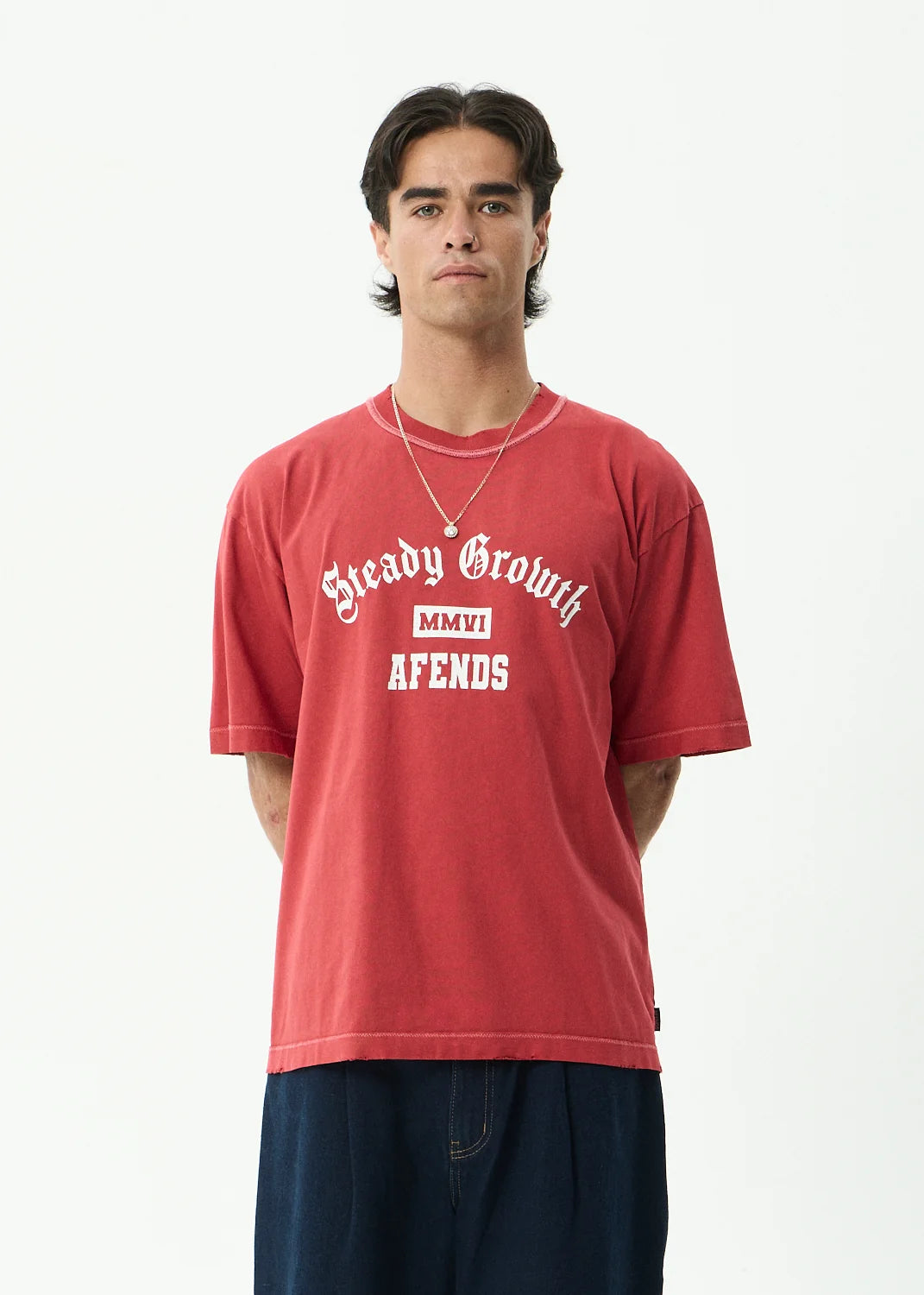 Growth Recycled Heavyweight Boxy Tee - Vintage Cherry
