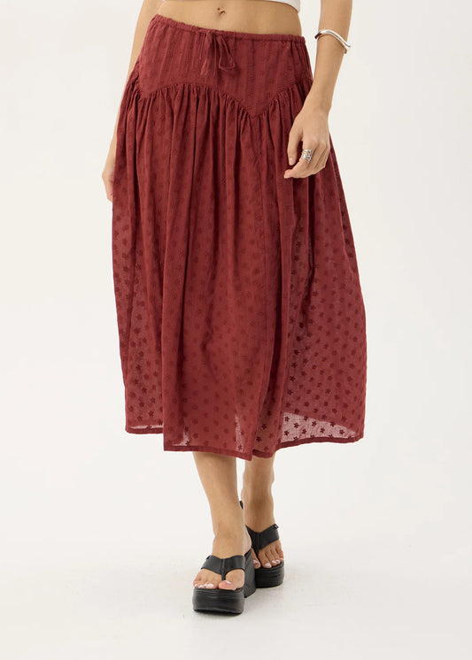 Marlow Midi Skirt - Ruby Anglaise