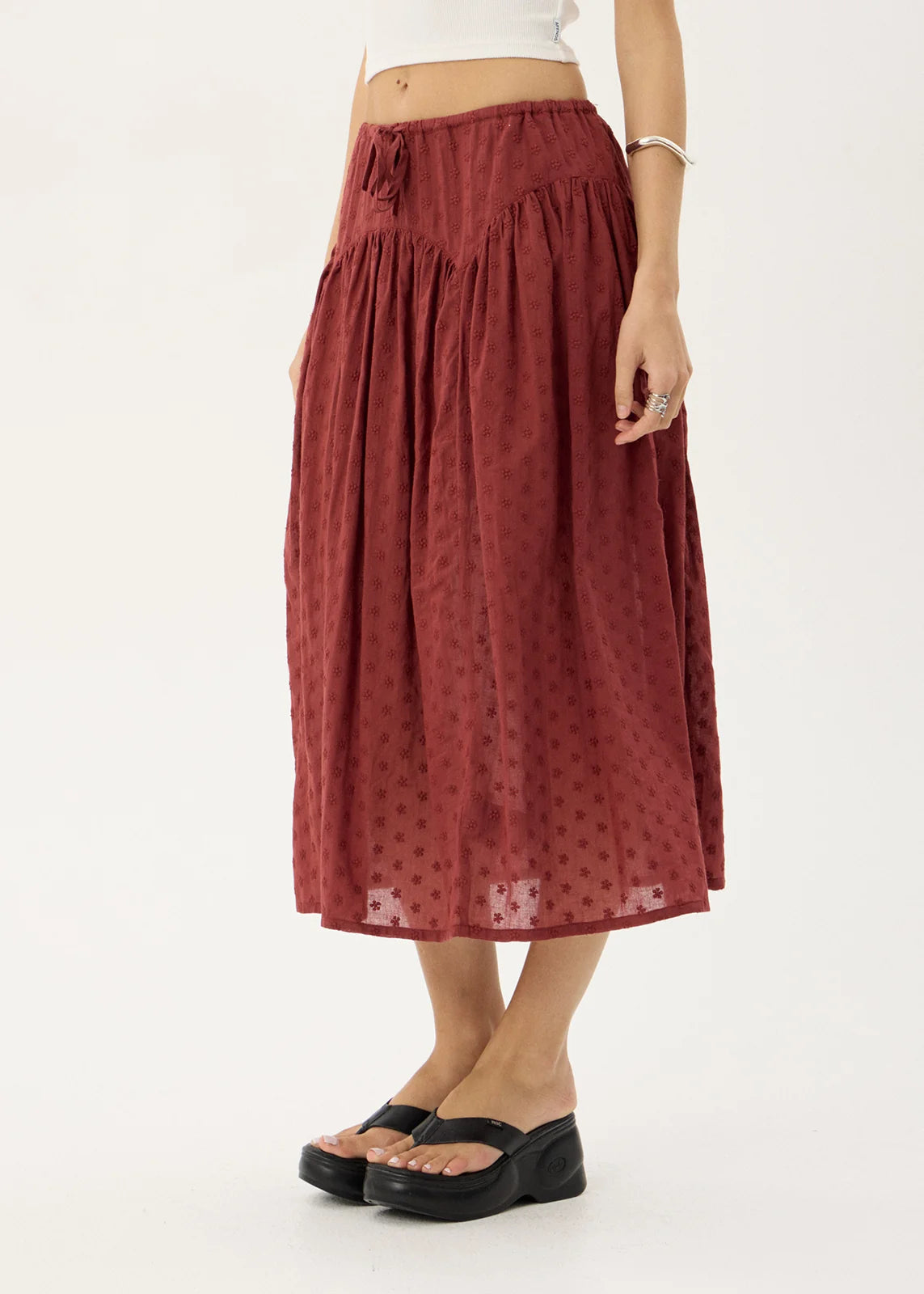 Marlow Midi Skirt - Ruby Anglaise