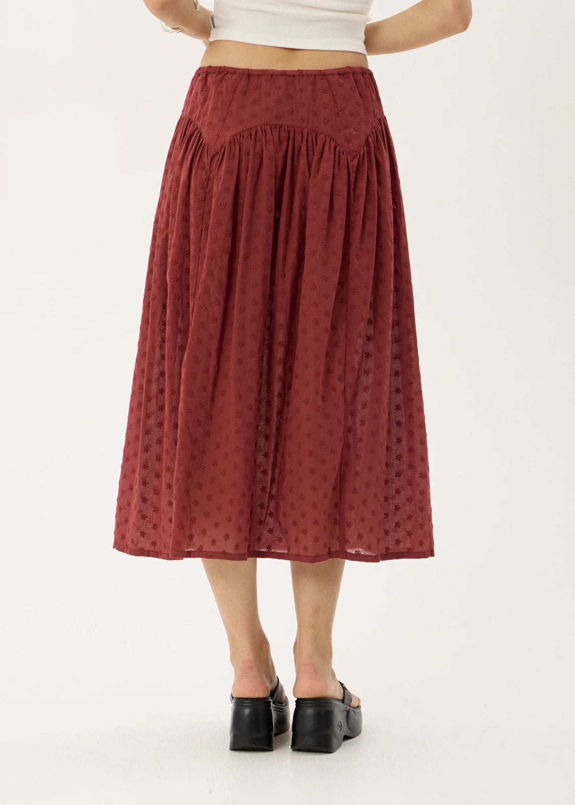 Marlow Midi Skirt - Ruby Anglaise