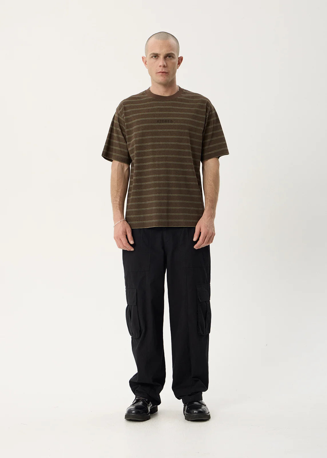 Eureka Boxy Tee - Coffee Stripe