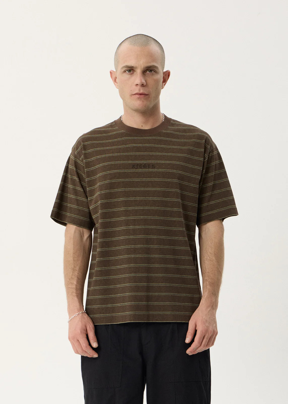 Eureka Boxy Tee - Coffee Stripe
