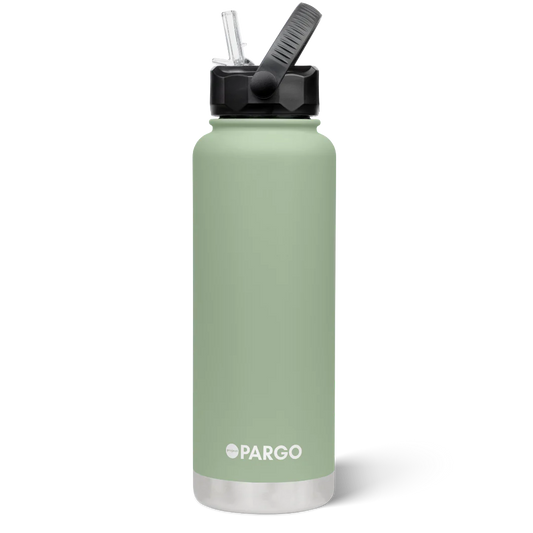 1200mL Insulated Sports Bottle - Straw Lid - Eucalypt Green