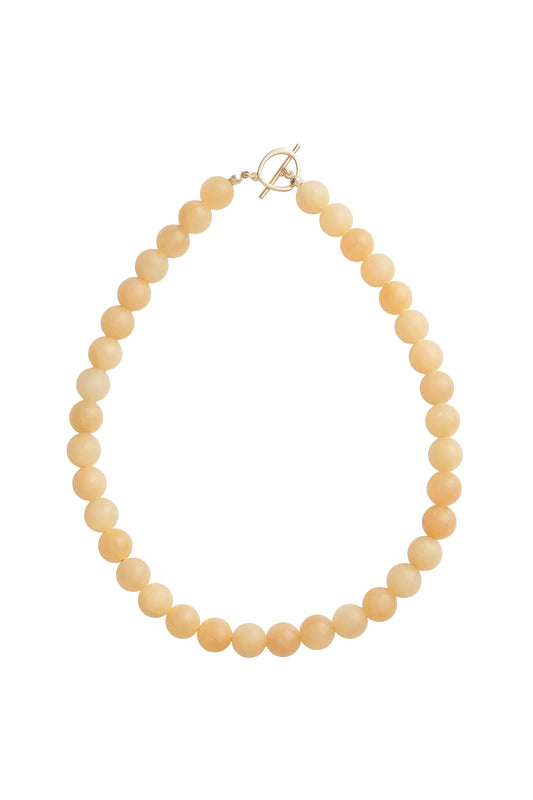 Yellow Jade Beaded Necklace