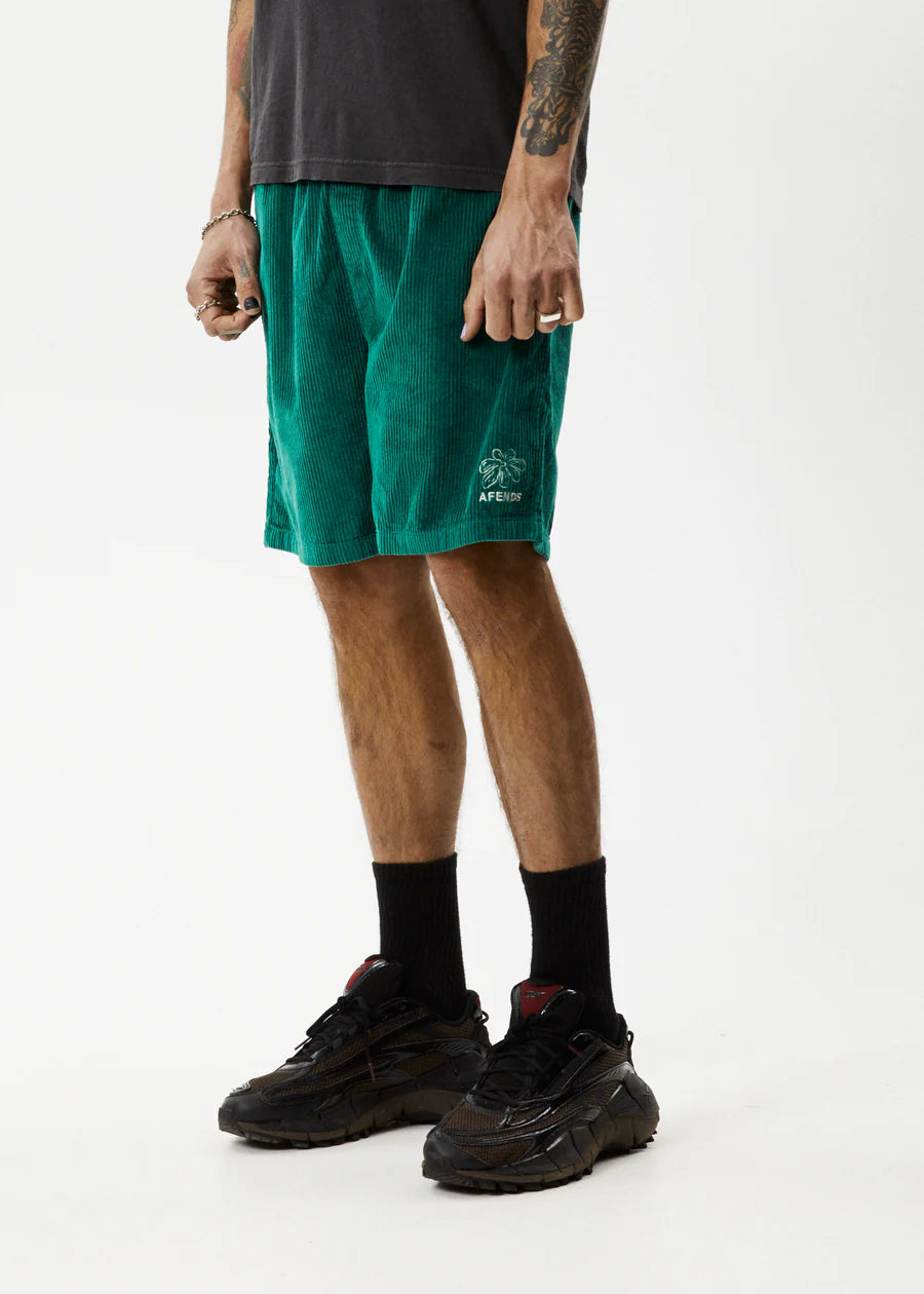 Ninety Eights Union - Corduroy Elastic Waist Shorts - Emerald