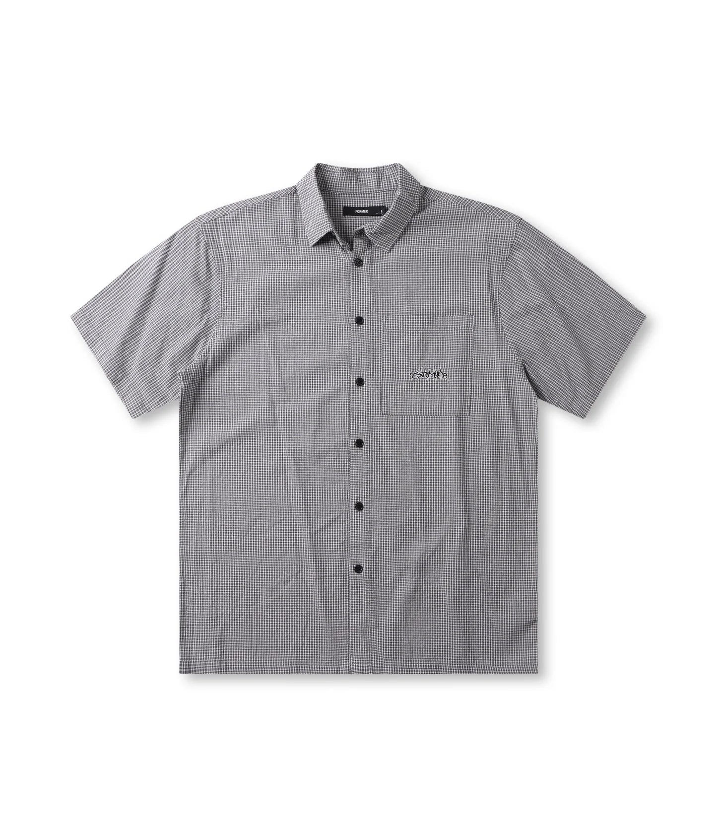 Vivian Check SS Shirt — Black