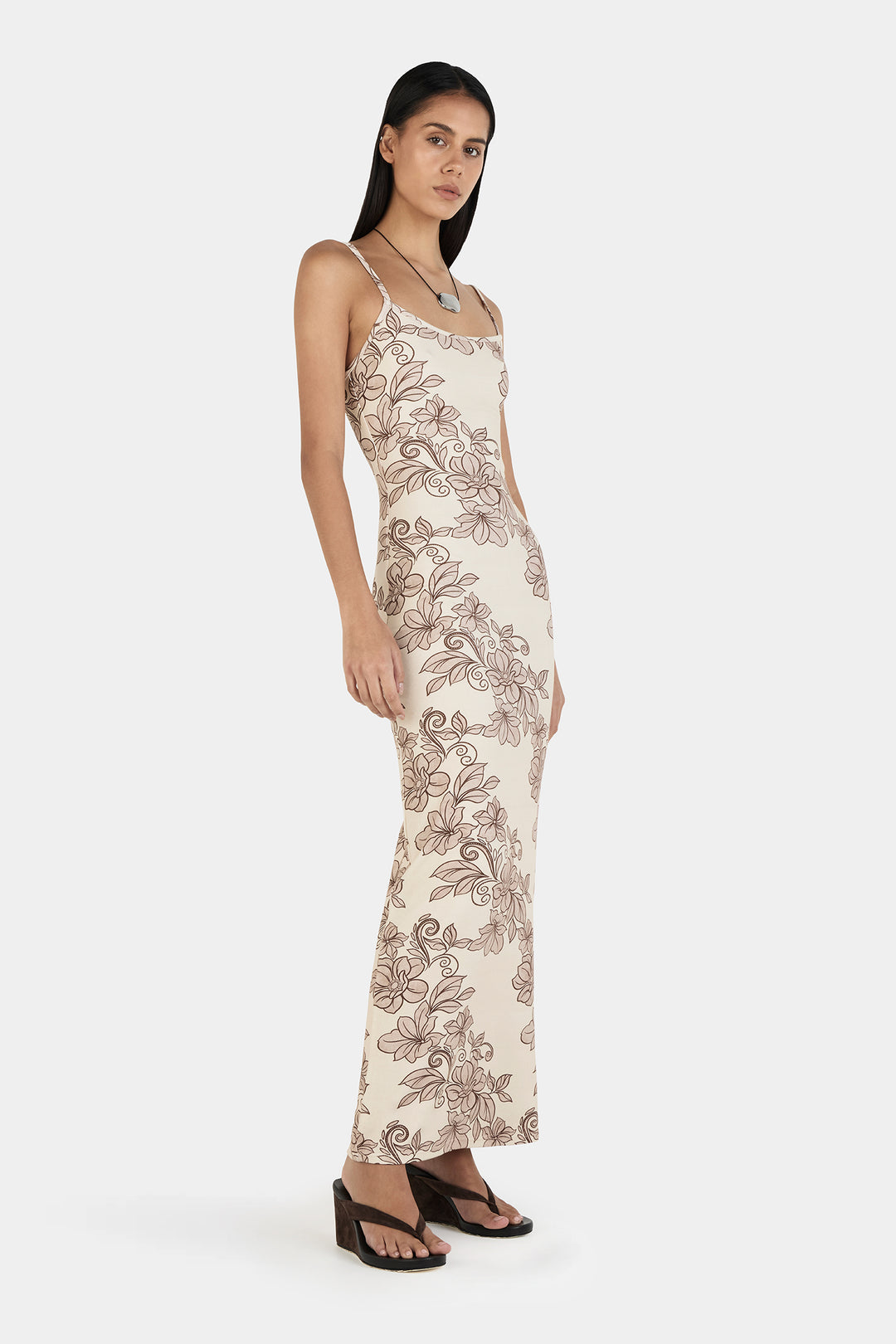 Gabrielle Maxi Dress Rolling Waves - Beige