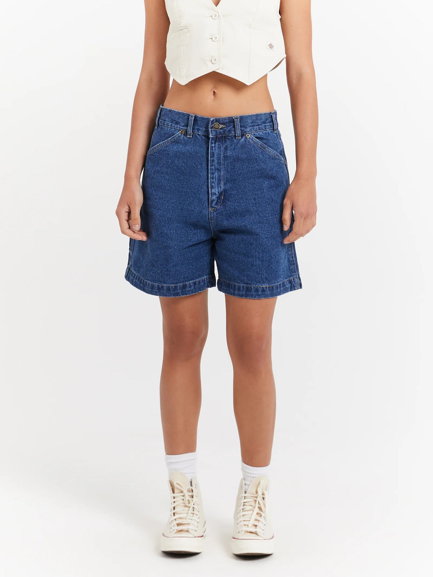 1997 A Line Denim Carpenter Short - Stone Washed Indigo