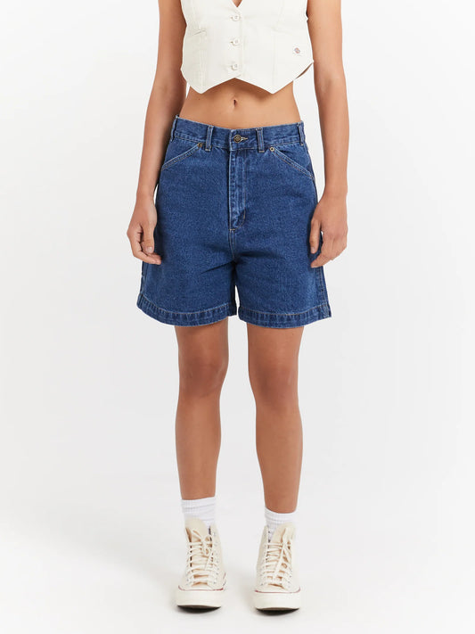 1997 A Line Denim Carpenter Short - Stone Washed Indigo