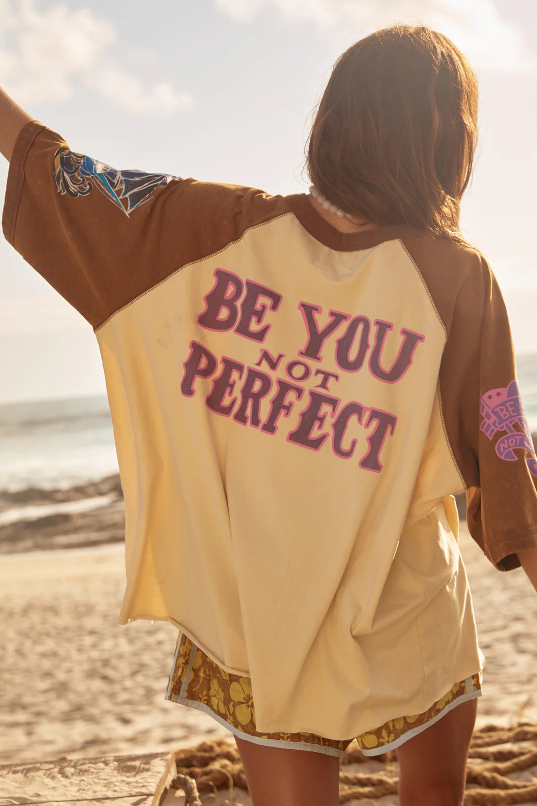 The Be You Raglan Tee - Brown