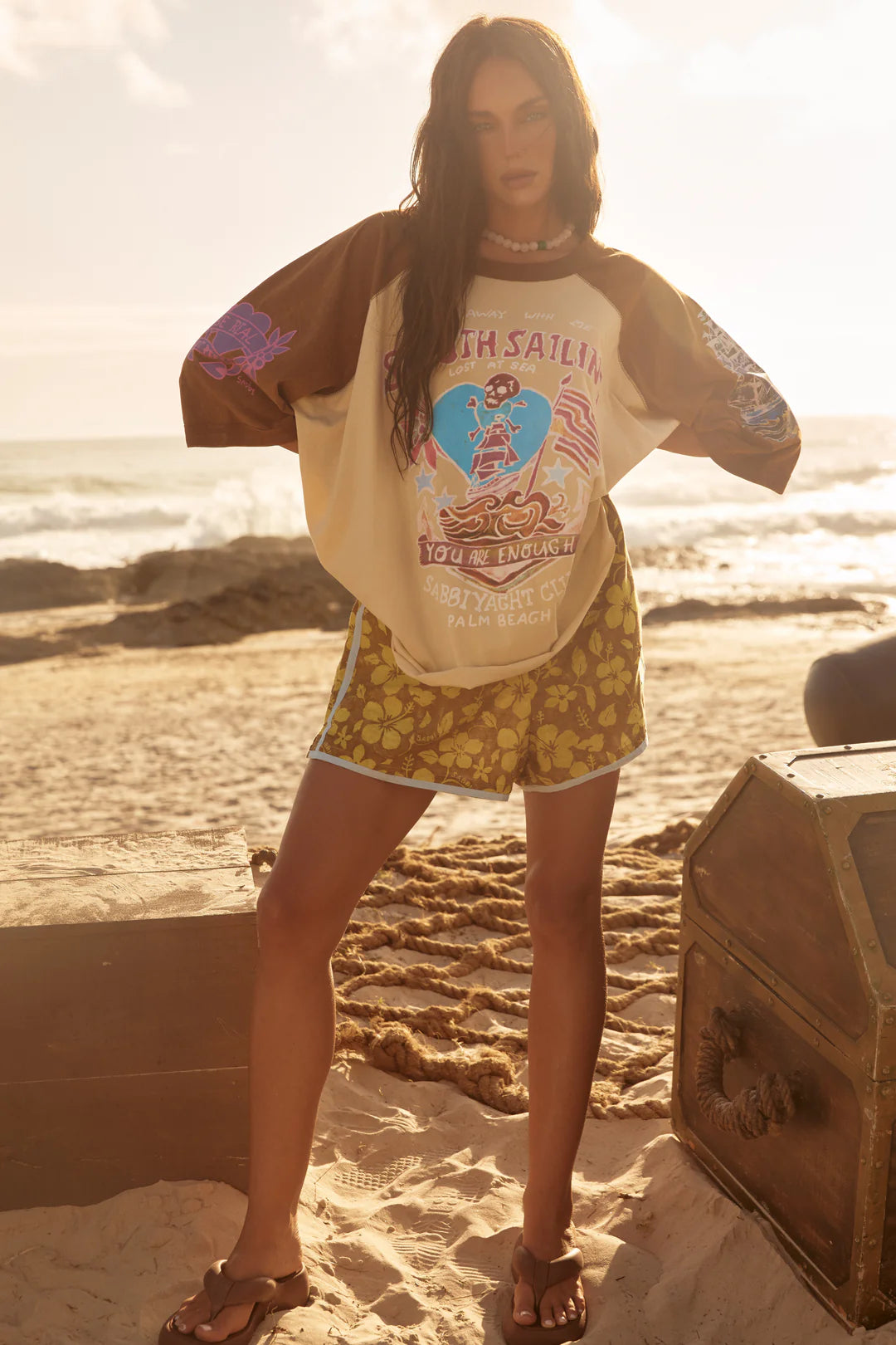 The Be You Raglan Tee - Brown
