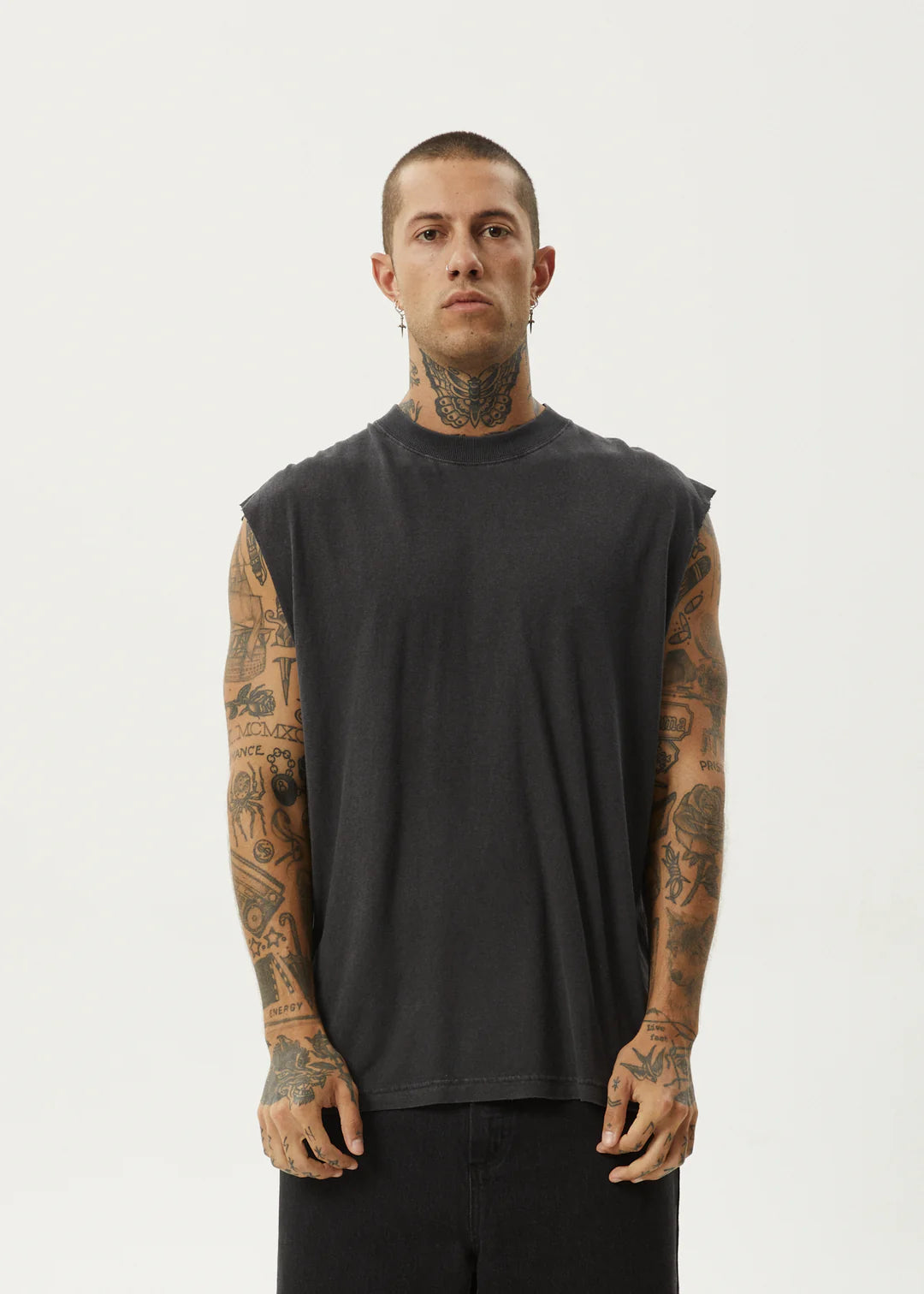 Vacation Sleeveless Tee - Stone Black