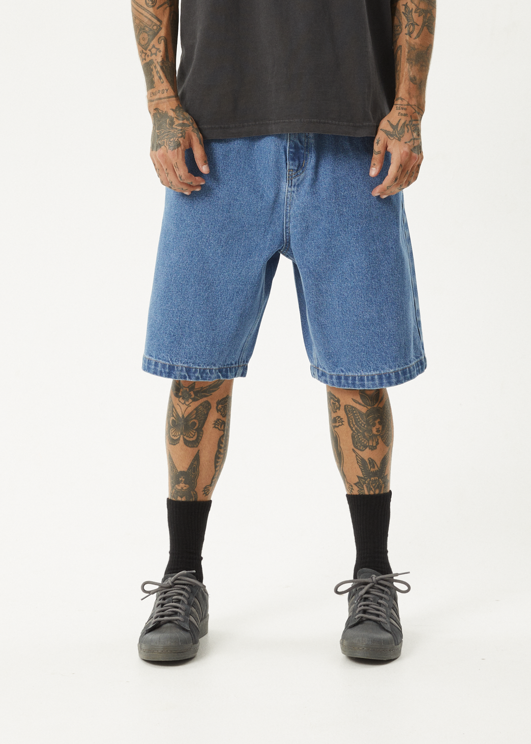 Lil C - Denim Baggy Short 22" - Worn Blue