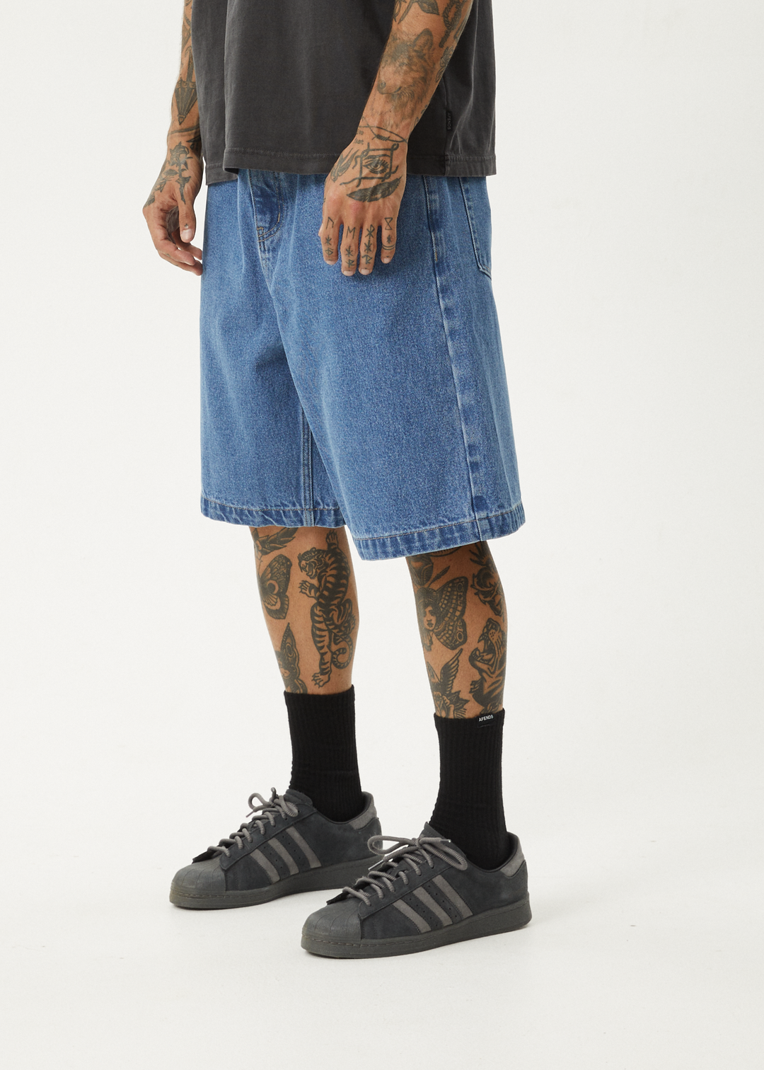 Lil C - Denim Baggy Short 22" - Worn Blue