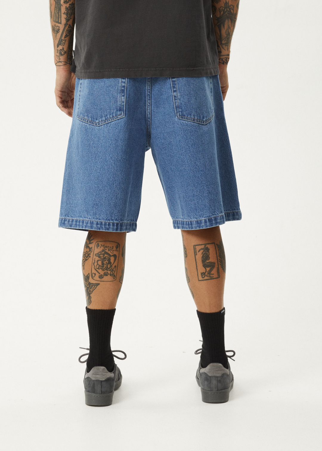 Lil C - Denim Baggy Short 22" - Worn Blue